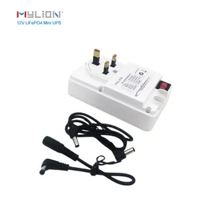 Lifepo4 adaptor dinding Mini UPS 12V 2A, catu daya adaptor dinding Inggris cadangan baterai 12V 8000mah DC UPS untuk kamera akses pintu telepon darurat