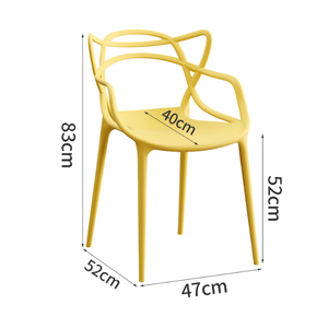 Chaise de salle à manger en plastique avec dossier, design <span class=keywords><strong>oreilles</strong></span> de chat, polyvalente pour intérieur et extérieur, pour salon résidentiel et usage extérieur - Product Image 5
