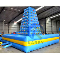 KARRY Grand château gonflable d'extérieur en PVC avec mur d'escalade pour enfants, parcs d'attractions sportifs - Usage commercial, capacité 100-300 kg