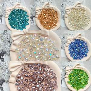 Cuentas de cristal hechas a mano de alto brillo de 8mm, collar de sandía facetado, pulsera, cuentas sueltas chapadas en Color para Decoración - Product Image 2