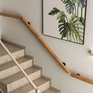 Pasamanos de <span class=keywords><strong>Escalera</strong></span> de Aleación de Aluminio para Villa, Montaje en Pared, Antideslizante, con Aspecto de <span class=keywords><strong>Madera</strong></span>, Moderno, 1 Año de Garantía, 1.5 kg - Product Image 1