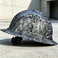 Casque de sécurité imprimé avec bouton réglable, bandeau anti-transpiration détachable et lavable, ventilé, pour travaux de construction, commande en gros