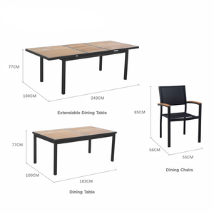 Set <span class=keywords><strong>da</strong></span> Pranzo Impermeabile per Esterni Tavolo e Sedie <span class=keywords><strong>da</strong></span> Patio Tavolo <span class=keywords><strong>da</strong></span> Giardino Allungabile con Sedie Set <span class=keywords><strong>da</strong></span> Pranzo per Balcone - Product Image 6