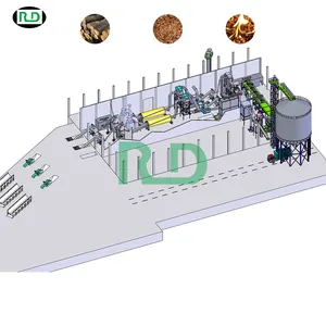 High Quality 1-10T/H Automatic Wood Fuel Pellet Manufacture Line Biomass Pellet Mill