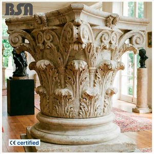 Capitales Romanos <span class=keywords><strong>de</strong></span> Mármol Blanco Personalizados BSA, Esculturas <span class=keywords><strong>de</strong></span> Pilares <span class=keywords><strong>de</strong></span> Piedra Italianas para Decoración <span class=keywords><strong>de</strong></span> Interiores - Product Image 1