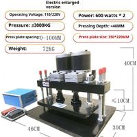 Presse électrique à double moteur TEBAK, machine multifonctionnelle pour le cuir/le papier, machine de découpe 350*220mm