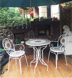 Tavolino da caffè e sedia <span class=keywords><strong>Vintage</strong></span> in ferro battuto Set eleganti mobili da giardino per uso <span class=keywords><strong>Bar</strong></span> - Product Image 3