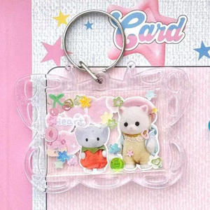 Yeni Karikatür Şeffaf Fotoğraf Çerçevesi Anahtarlık Fotoğraf Kolye Kedi Kelebek Şeklinde Anahtarlık Akrilik - Product Image 3