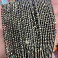 Perles de pierres semi-précieuses naturelles, perles de pyrite facettées coupées en vrac de 2 à 2,5 mm pour la fabrication de bijoux