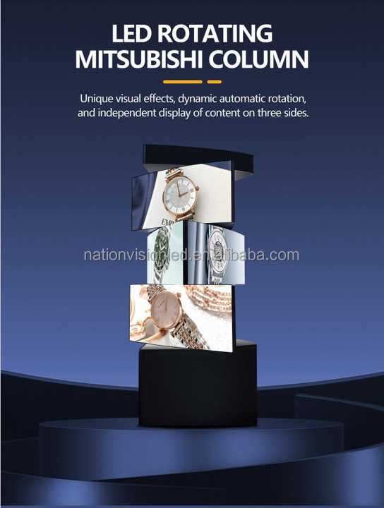 Automatic Rotating P2 LED Display Smart Mechanical LED Screen Spinning ...