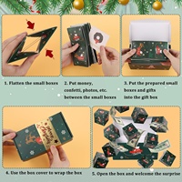 Dossiers surprise à explosion en papier enduit de matériaux recyclés personnalisés avec poignée pour Noël et les anniversaires