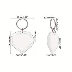 Porte-clés en acrylique transparent <span class=keywords><strong>personnalisé</strong></span>, formes irrégulières, blancs, formes, porte-photos transparents, porte-clés personnalisés, chaînes - Product Image 6
