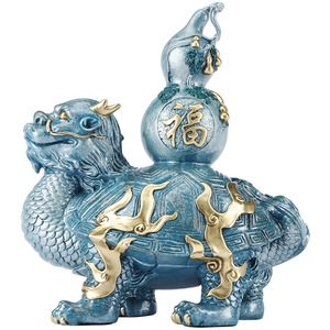 Décoration Feng Shui en laiton en forme de tortue dragon, cadeau pour la maison ou le bureau - Product Image 4