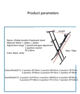Grosir aksesoris alat musik Lift able double X keyboard Berdiri