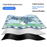 Tapis de souris personnalisé en caoutchouc premium, imperméable, avec bordure renforcée, motif abstrait artistique américain, fabrication soignée, 31,5x31,5 pouces