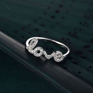 Dylam Fashion 925 Sterling Silver <b>Ring</b> Crystal Love Letter <b>Finger</b> <b>Ring</b> for Women Silver Jewelry Gift - Product Image 6