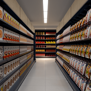 Rak <span class=keywords><strong>Display</strong></span> Dinding Ringan dari Baja, Stand Logam Kayu untuk Toko Kelontong, Supermarket, Stand <span class=keywords><strong>Display</strong></span> Pakaian - Product Image 4