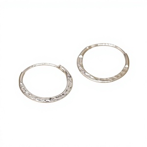 925 <b>Silver</b> Hoop <b>Earrings</b> Minimalist Style Everyday Wear Unisex Jewelry - Product Image 1