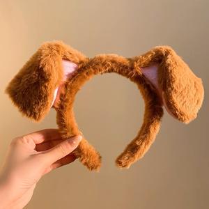 Dalmatian bando rambut telinga lembut lucu kartun hiasan kepala anjing untuk gaun pesta liburan Natal kartu Rambut - Product Image 3