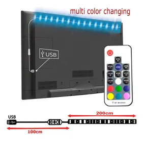 Led Strip Lights 6.5ft USB TV LED Backlight Dimmable Thiên Vị Sét Cho 32-60in TV Với Từ Xa 20 Màu WL-USB17K-02