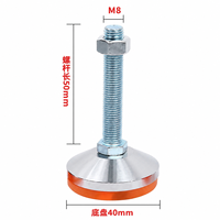 Boulon de nivellement réglable en acier au carbone zingué, antidérapant, réglable en hauteur, pour support de machine et armoire