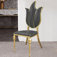 Chaise de salle à manger de luxe dorée en fer forgé à dossier haut – Durable et écologique pour réceptions, salons et appartements
