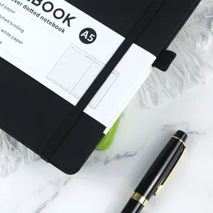 Buku Jurnal Notebook Hardback kustom cetak Notebook PU dengan lengan
