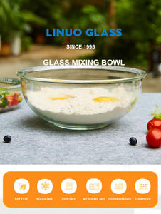 0.5QT, 1.5QT, 2.5QT,3.5QT grande ciotola per insalata di vetro Set per cucinare, cuocere al forno, preparare, servire, cucina - Product Image 5