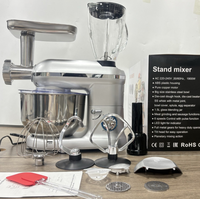 Blender vertical multifonctionnel de 5,5 L avec hachoir à viande, machine à mélanger pour la fabrication du pain, blender alimentaire en acier inoxydable de 1400 W