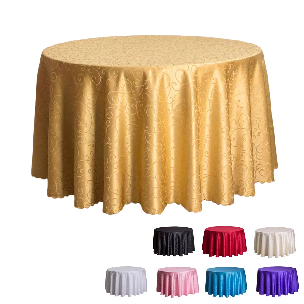 Золотая Роскошная жаккардовая скатерть из ткани для круглого стола, 132 до пола, белая жаккардовая ткань 90 120 дюймов, круглая скатерть
