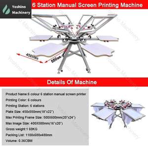 <span class=keywords><strong>Pulpo</strong></span> 6 colores 6 estaciones impresora de pantalla Manual para ropa <span class=keywords><strong>Pulpo</strong></span> De Serigrafia Serigrafía - Product Image 2