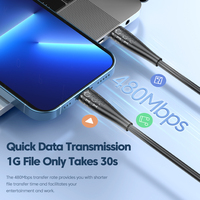 Cable USB C a USB C Toocki de 100W con Carga Rápida y Transferencia de Datos a 480Mbps, Archivo de 1GB en 30 Segundos, Cable Cargador Tipo C para Teléfono y Portátil