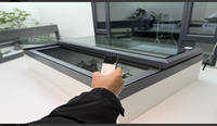 Fenêtre de toit coulissante en aluminium, étanche, double vitrage en verre trempé, motorisée électriquement, sur mesure pour véranda, patio, terrasse