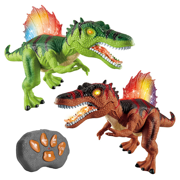 Dinosaurio Teledirigido Con Luz, Rugido Y Pulverización – Figura Realista De 41 Cm Para Niños (Control Remoto)