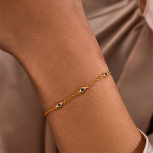 Bracelet CANNER tendance en argent sterling S925, motif losange coloré, goutte d'eau, zircon, œil, fleur, plaqué or 18 carats, pour femme, idéal comme cadeau - Product Image 5