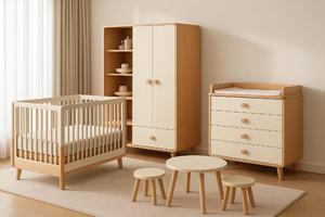 New Model Modern Convertible Crib Newborn Co Sleeping Safety Height Adjustable 3 in 1 Solid Wood Baby <strong>Cot</strong> Toddler Bed Set - Product Image 2