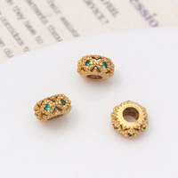 Simple 6-9mm Micro Zircon Creux Rond Lâche Perlé Grande Petite Perle D'espacement pour DIY Bracelet Collier Bijoux Accessoires