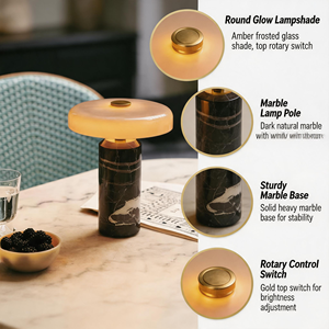 Lámpara <span class=keywords><strong>de</strong></span> Mesa <span class=keywords><strong>de</strong></span> <span class=keywords><strong>Diseño</strong></span> para Dormitorio, Estilo Postmoderno, Lujo Ligero, Creativa, Escandinava, <span class=keywords><strong>de</strong></span> Mármol - Product Image 3