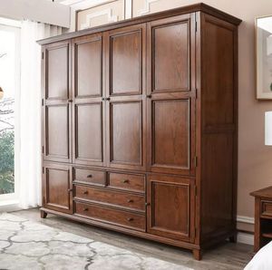 <span class=keywords><strong>Armoire</strong></span> moderne convertible pour chambre à coucher, petite, en <span class=keywords><strong>pin</strong></span> foncé, avec miroir et portes coulissantes - Product Image 6