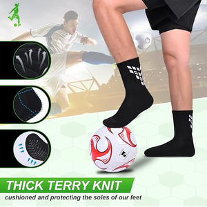 Chaussettes <span class=keywords><strong>de</strong></span> football personnalisées antidérapantes pour hommes et femmes, chaussettes <span class=keywords><strong>de</strong></span> sport pour rugby, yoga, football, basketball, coussinées, respirantes et renforcées - Product Image 3