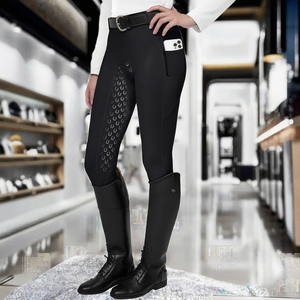 Pantalons d'équitation pour femmes, collants à haute élasticité avec 2 poches, en silicone absorbant l'humidité, séchage rapide, pour l'équitation - Product Image 3
