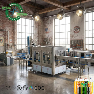 Système de remplissage de boissons gazeuses intelligent monobloc avec contrôle PLC pour DCGF18-18-6, 4000 BPH, 3 en 1, 0-2 L, pour bouteilles PET - Product Image 1