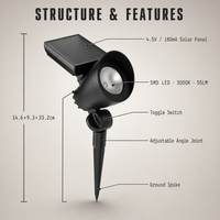 Lampe solaire LED 55LM 3000K blanc chaud 4.5V/180mA avec panneau solaire, batterie, housse en cuir vert et interrupteur à bascule