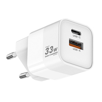 Chargeur Super Rapide 33W GaN Double Port Type-C PPS avec Protections SCP/OVP/OTP pour Téléphones 3C CE FCC