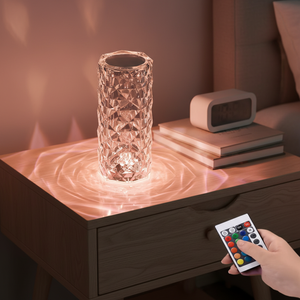 USB Handicraft Resin Touch Night Light LED <b>Crystal</b> <b>Table</b> <b>Lamp</b> Rose Light Projector 16 Colors Touch Adjustable Romantic - Product Image 1
