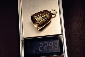 1 pièce, pendentif porte-clés en laiton fait main, clochette de <span class=keywords><strong>casque</strong></span> rétro, figurine ornementale, vente en gros - Product Image 6
