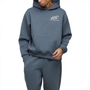 Wholesale Leisurewear Custom Logo Winter Men's Hooded Fleece Tracksuits Eco Friendly Breathable Anti Bacterial Acid Wash Jogging - Product Image 3