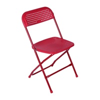 Chaise pliable respirante avec trous d'aération, légère, en plastique blanc, pour la maison, les événements, les concerts, les fêtes