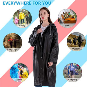 Chubasquero Portátil para Hombre y Mujer, Poncho <span class=keywords><strong>Impermeable</strong></span>, Chaquetas, Capa de Lluvia para Adulto, <span class=keywords><strong>Capucha</strong></span> para Hombre, Capa Larga de Agua de Lluvia, Traje de Lluvia - Product Image 4