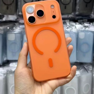 Funda Magnética Ultraligera y Ultrafina para iPhone 17 Pro Max 16 15 14 con Protección de Orificios Finos, para iPhone 17 Pro, Transparente Naranja - Product Image 1